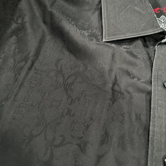 Robert Graham Flip Cuff Long Sleeve Button Shirt XL Mens Black Print - Picture 3 of 8